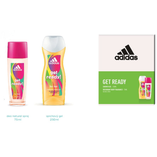 Adidas Get Ready! for Her parfémovaný deodorant sklo pro ženy 75 ml + sprchový gel 250 ml, kosmetická sada