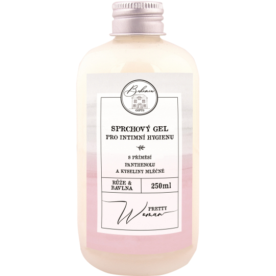 Bohemia Gifts Pretty Woman sprchový gel pro intimní hygienu s příměsí panthenolu a kyseliny mléčné 250 ml