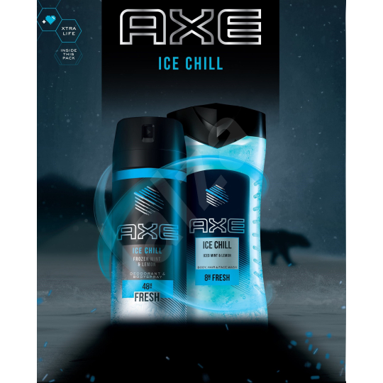 Axe Ice Chill sprchový gel pro muže 250 ml + deodorant sprej 150 ml, kosmetická sada