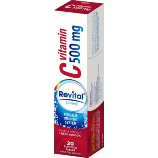 Revital Vitamin C Lesní jahoda doplněk stravy pro normální funkci imunitního systému 500 mg 20 šumivých tablet