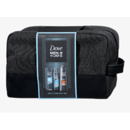 Dove Men + Care Clean Comfort sprchový gel 250 ml + antiperspirant deodorant sprej 150 ml + šampon na vlasy 250 ml + etue, kosmetická sada