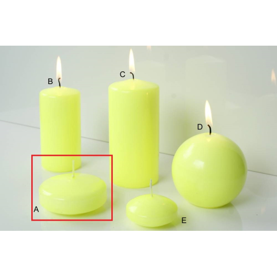 Lima Reflex fosforově žlutá svíčka plovoucí čočka 30 x 70 mm 1 kus