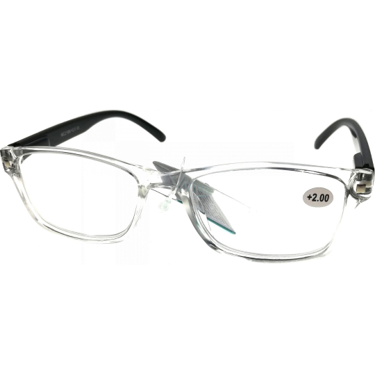 Berkeley Čtecí dioptrické brýle +3,5 plast průhledné, černé stranice 1 kus MC2166
