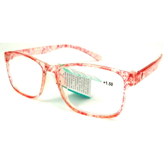 Berkeley Čtecí dioptrické brýle +2,0 plast průhledné červené tečky 1 kus MC2181