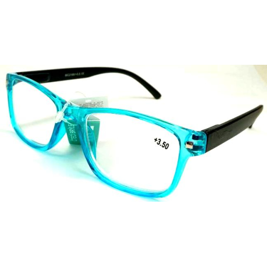 Berkeley Čtecí dioptrické brýle +3,5 plast průhledné modré, černé stranice 1 kus MC2166
