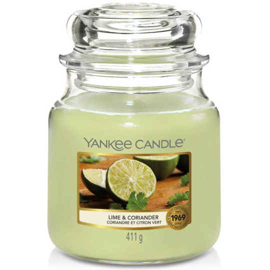 Yankee Candle Lime & Coriander - Limetka a koriandr vonná svíčka Classic střední sklo 411 g