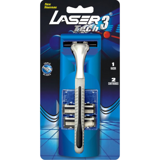 Zorrik Laser Tech 3 trojbřitý holící strojek pro muže + 2 břity