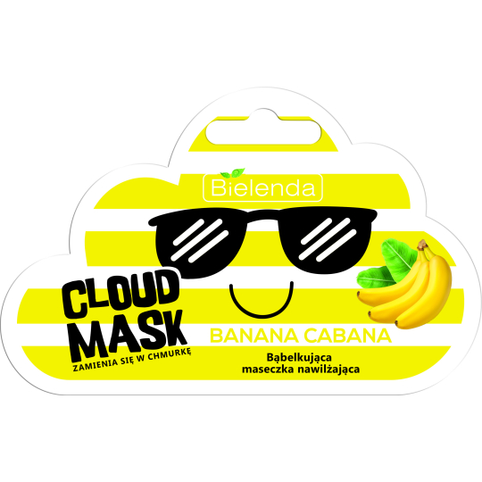 Bielenda Cloud Mask Banana Cabana bublinková hydratační pleťová maska pro suchou pleť 6 g