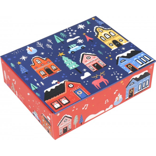 Albi Hrací krabička na peníze Zasněžené domky 11 x 9 x 3,5 cm