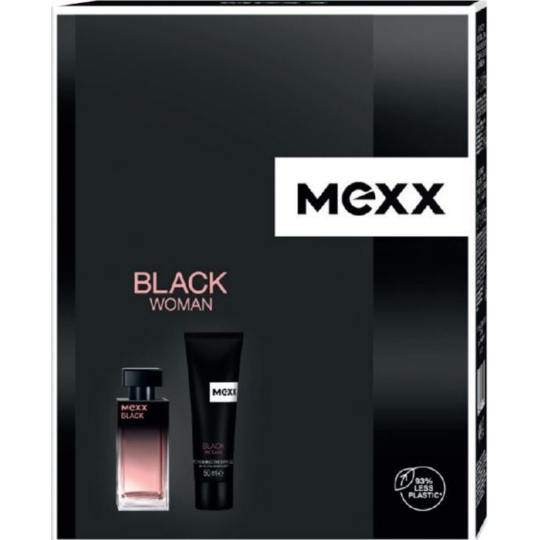 Mexx Black Woman toaletní voda pro ženy 30 ml + sprchový gel 50 ml, dárková sada pro ženy