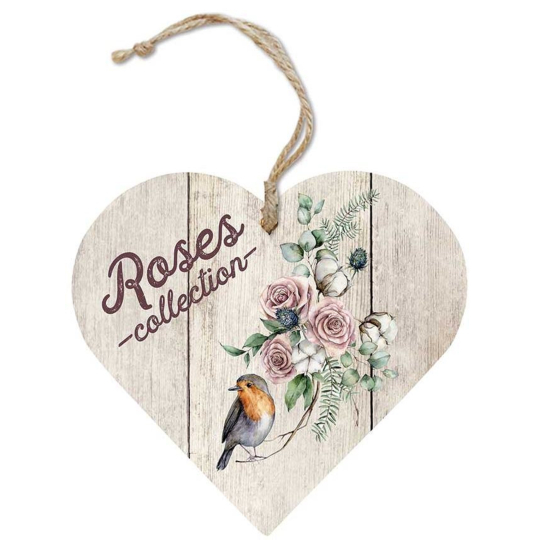 Bohemia Gifts Dřevěné vonítko do prádla srdce Roses collection 7,5 cm