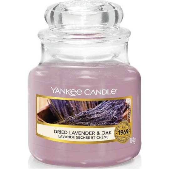 Yankee Candle Dried Lavender & Oak - Sušená levandule a dub vonná svíčka Classic malá sklo 104 g