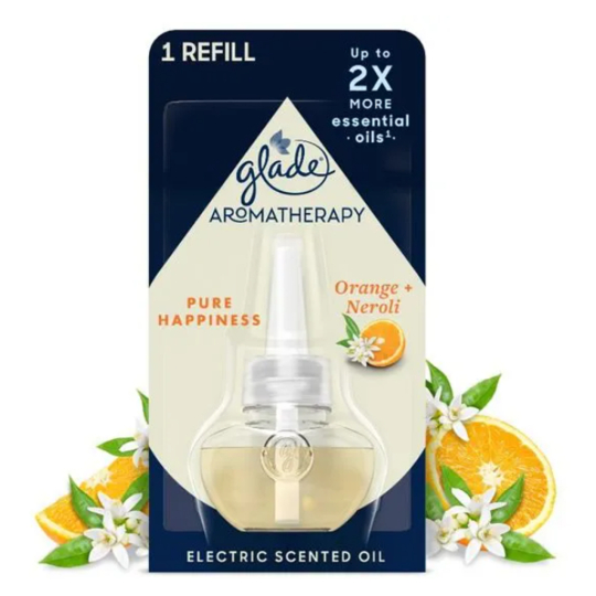 Glade Aromatherapy Electric Scented Oil Pure Happiness Orange + Neroli tekutá náplň do elektrického osvěžovače vzduchu 20 ml