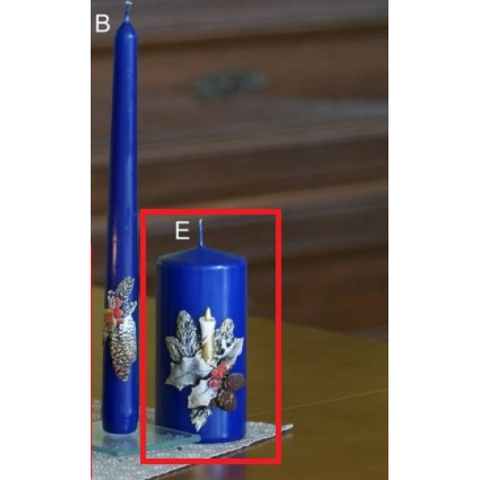 Lima Reliéf Svícen svíčka válec tmavě modrá 50 x 100 mm 1 kus
