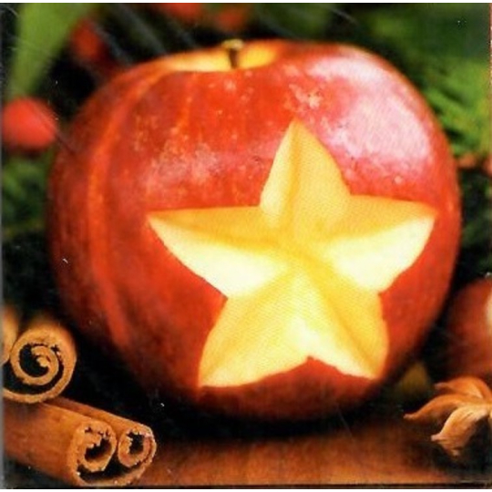 Nekupto Vánoční kartičky na dárky Jablko s hvězdičkou 6,5 x 6,5 cm 6 kusů