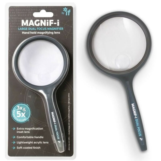 If Magnif-i Large Dual Focus Magnifier lupa velká s 2x větším zvětšením a 4x vloženým objektivem pro extra detaily 70 mm