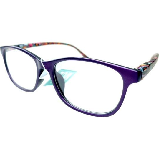 Berkeley Čtecí dioptrické brýle +3 plast fialové, barevné postranice 1 kus MC2193