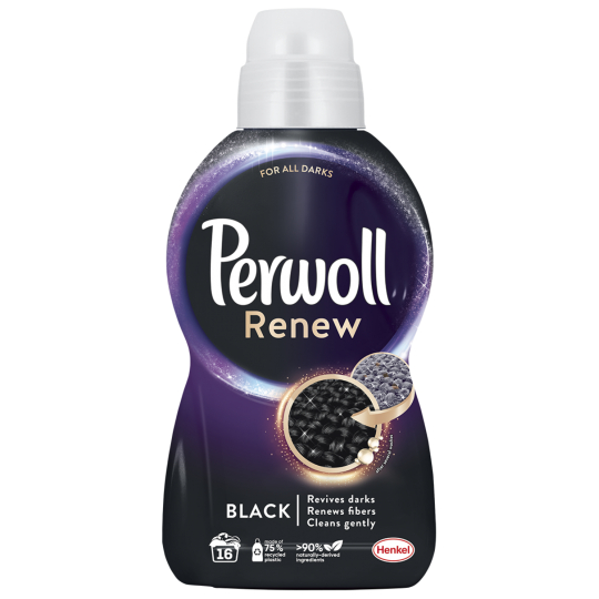 Perwoll Renew Black prací gel navrací intenzivní černou barvu, obnovuje vlákna 16 dávek 960 ml