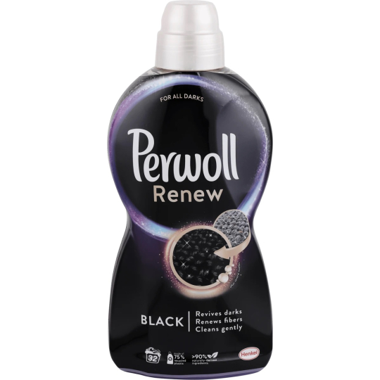 Perwoll Renew Black prací gel navrací intenzivní černou barvu, obnovuje vlákna 32 dávek 1,92 l