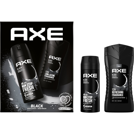 Axe Black sprchový gel 250 ml + deodorant sprej 150 ml, kosmetická sada pro muže