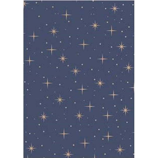 Ditipo Dárkový balicí papír vánoční 70 x 200 cm Kraft modrý, béžové hvězdičky