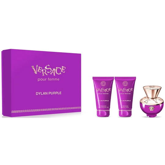 Versace Dylan Purple parfémovaná voda 50 ml + tělové mléko 50 ml + sprchový gel 50 ml, dárková sada pro ženy