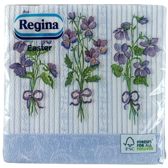 Regina Papírové ubrousky 1 vrstvé 33 x 33 cm 20 kusů Velikonoční fialky