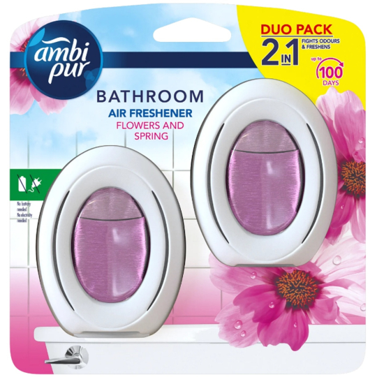 Ambi Pur Bathroom Flower & Spring osvěžovač vzduchu do koupelny 2 x 7,5 ml, duopack
