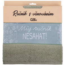 Albi Dárkový ručník - Můj ručník, nesahat! zelený 50 x 90 cm