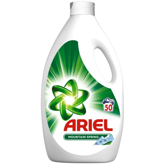 Ariel Mountain Spring tekutý prací gel pro čisté a voňavé prádlo bez skvrn 50 dávek 2,75 l