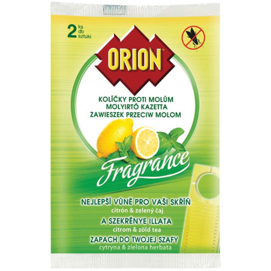 Orion Fragrance Citrón & Zelený čaj závěsné kolíčky proti molům 2 kusy