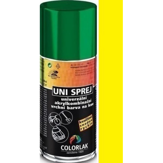 Colorlak Uni univerzální akrylkombinační barva sprej 6200 Žlutá chrom stř.160 ml