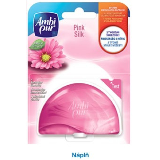 Ambi Pur Pink Silk Wc blok tekutý závěs náhradní náplň 55 ml