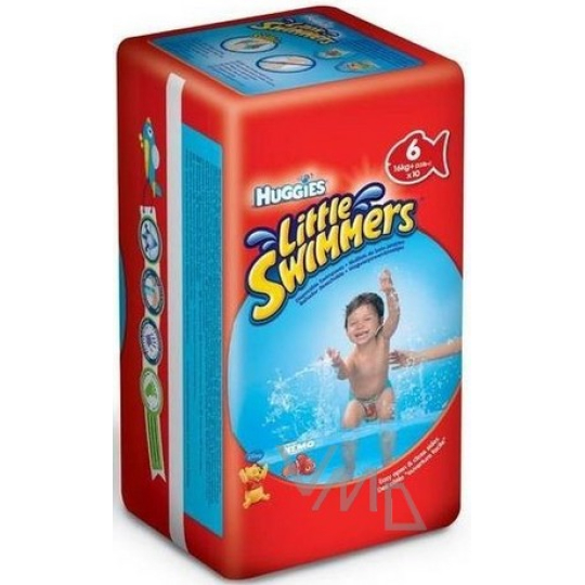 Huggies Little Swimmers 6 jednorázové pleny do vody 16 kg 10 kusů
