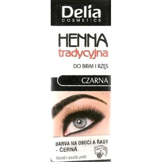 Delia Cosmetics Henna barva na obočí a řasy Černá 2 g