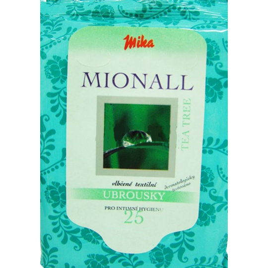 Mika Mionall Tea Tree vlhčené textilní ubrousky pro intimní hygienu 25 kusů
