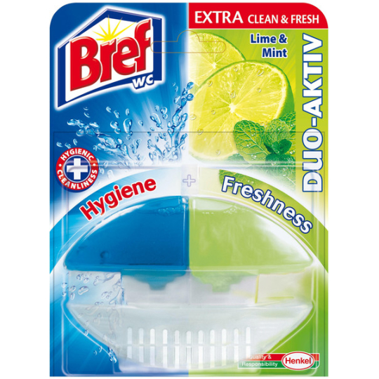 Bref Duo Aktiv Extra Clean & Fresh Limetka a Máta WC gel komplet závěs 60 ml