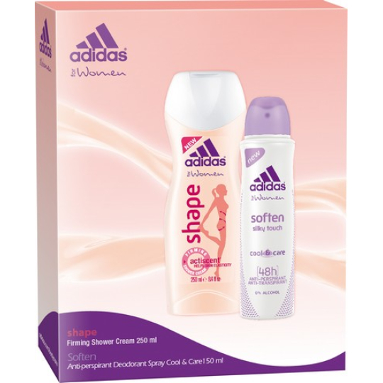 Adidas Soften antiperspirant deodorant sprej pro ženy 150 ml + sprchový gel 250 ml, kosmetická sada