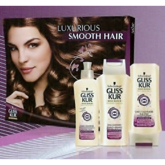 Gliss Kur Shea Cashmere šampon na vlasy + kůra + okamžitá regenerace, kosmetická sada