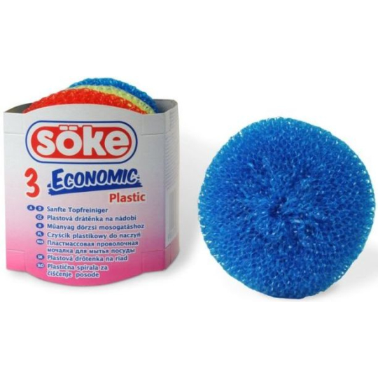 Soke Economic 3 Plastic plastová drátěnka na mytí nádobí 3 kusy