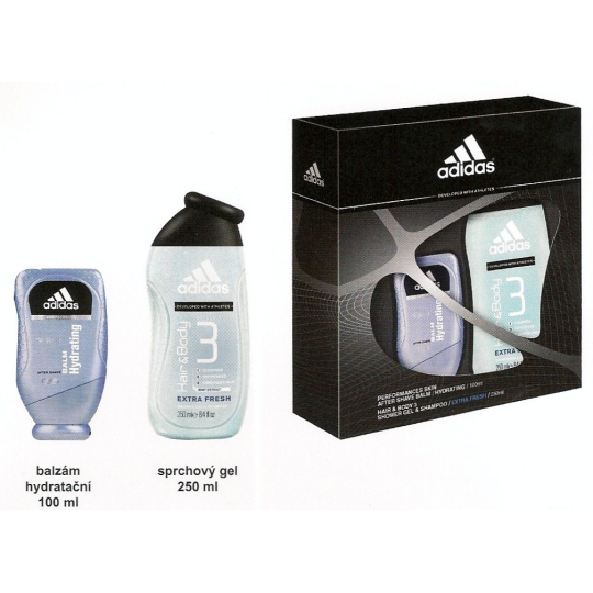 Adidas Skin Care hydratační balzám po holení 100 ml + sprchový gel 250 ml, kosmetická sada