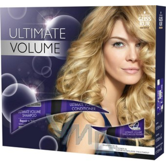 Gliss Kur Ultimate Volume šampon 250 ml + balzám 200 ml + pěna 125 ml, kosmetická sada