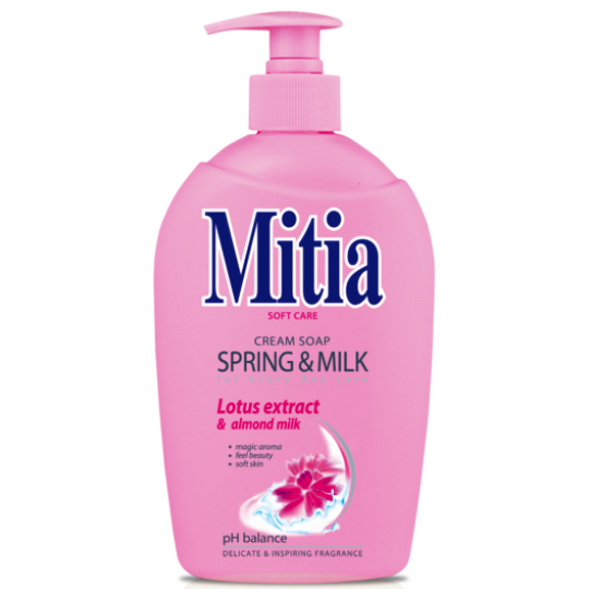 Mitia Spring & Milk Lotosové mléko tekuté mýdlo dávkovač 500 ml