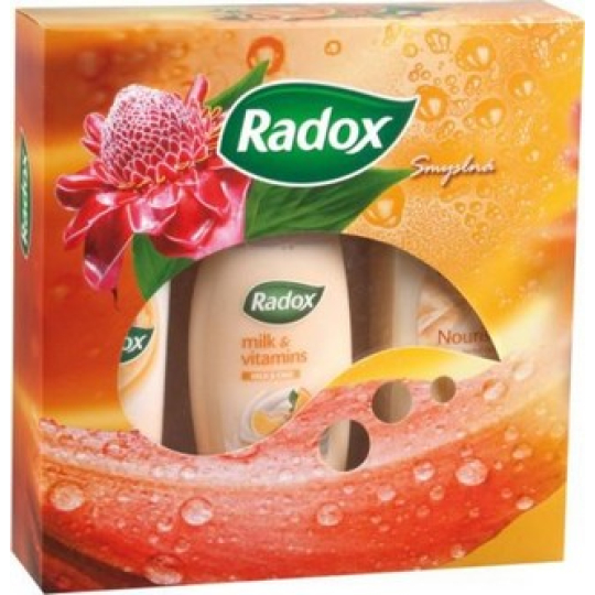 Radox Smyslná sprchový gel + antiperspirant deo sprej + pěna do koupele, kosmetická sada