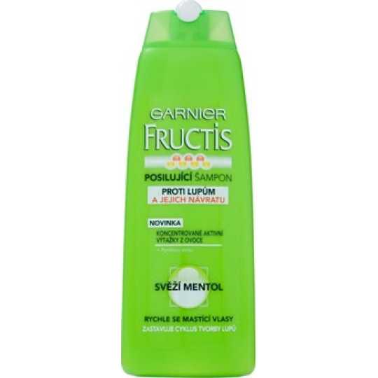 Garnier Fructis Svěží Mentol proti lupům šampon pro rychle se mastící vlasy 250 ml