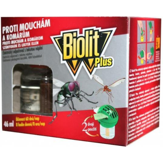 Biolit Plus Elektrický odpuzovač proti mouchám a komárům odpařovač 46 ml