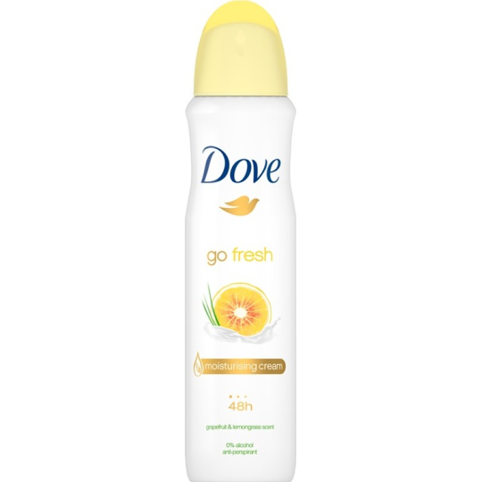Dove Go Fresh Energize Grep & Citronová tráva antiperspirant deodorant sprej pro ženy 150 ml