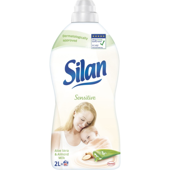 Silan Sensitive Aloe Vera & Almond Milk aviváž pro citlivou pokožku 80 dávek 2 l