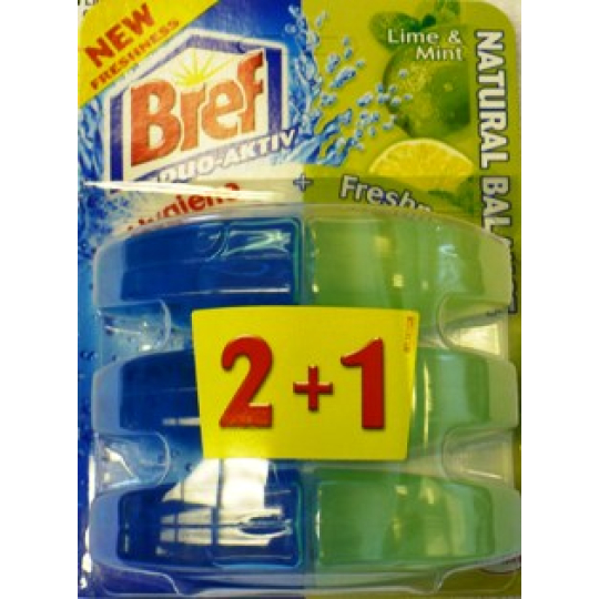 Bref Duo Aktiv Extra Clean & Fresh Limetka a Máta WC gel náhradní náplň 3 x 60 ml