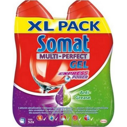 Somat Multi-Perfect Gel Express Power Anti-Grease gel na nádobí 2 x 650 ml